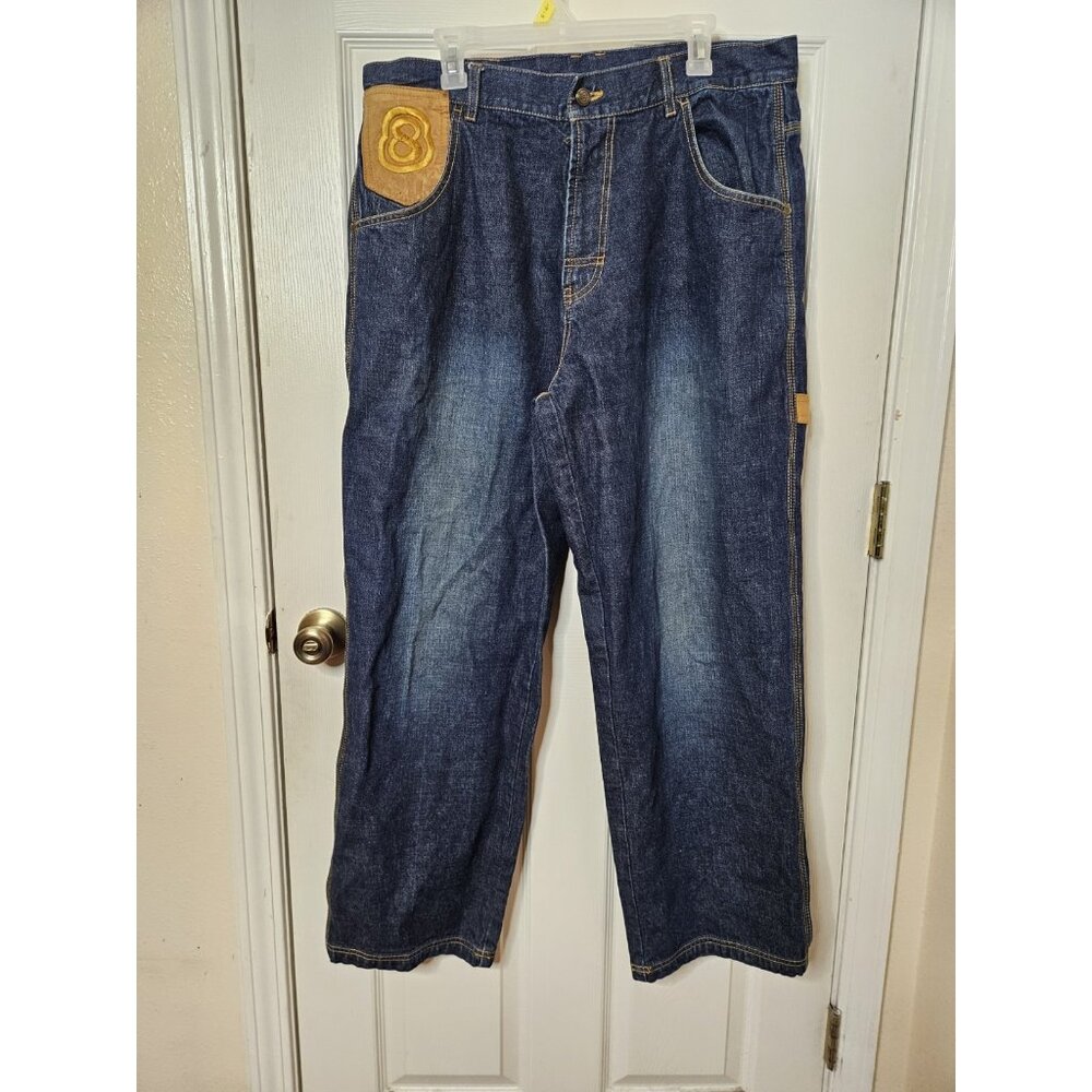 Vintage GodBody Jeans Men 38x32 Y2K Baggy Loose HipHop Streetwear Skater Grunge
